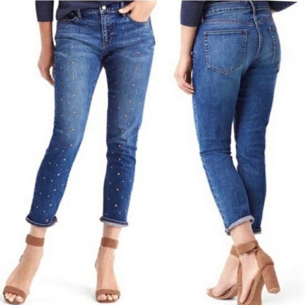 GAP Authentic Best Girlfriend Star Studded Mid Rise Ankle Jeans Size 28